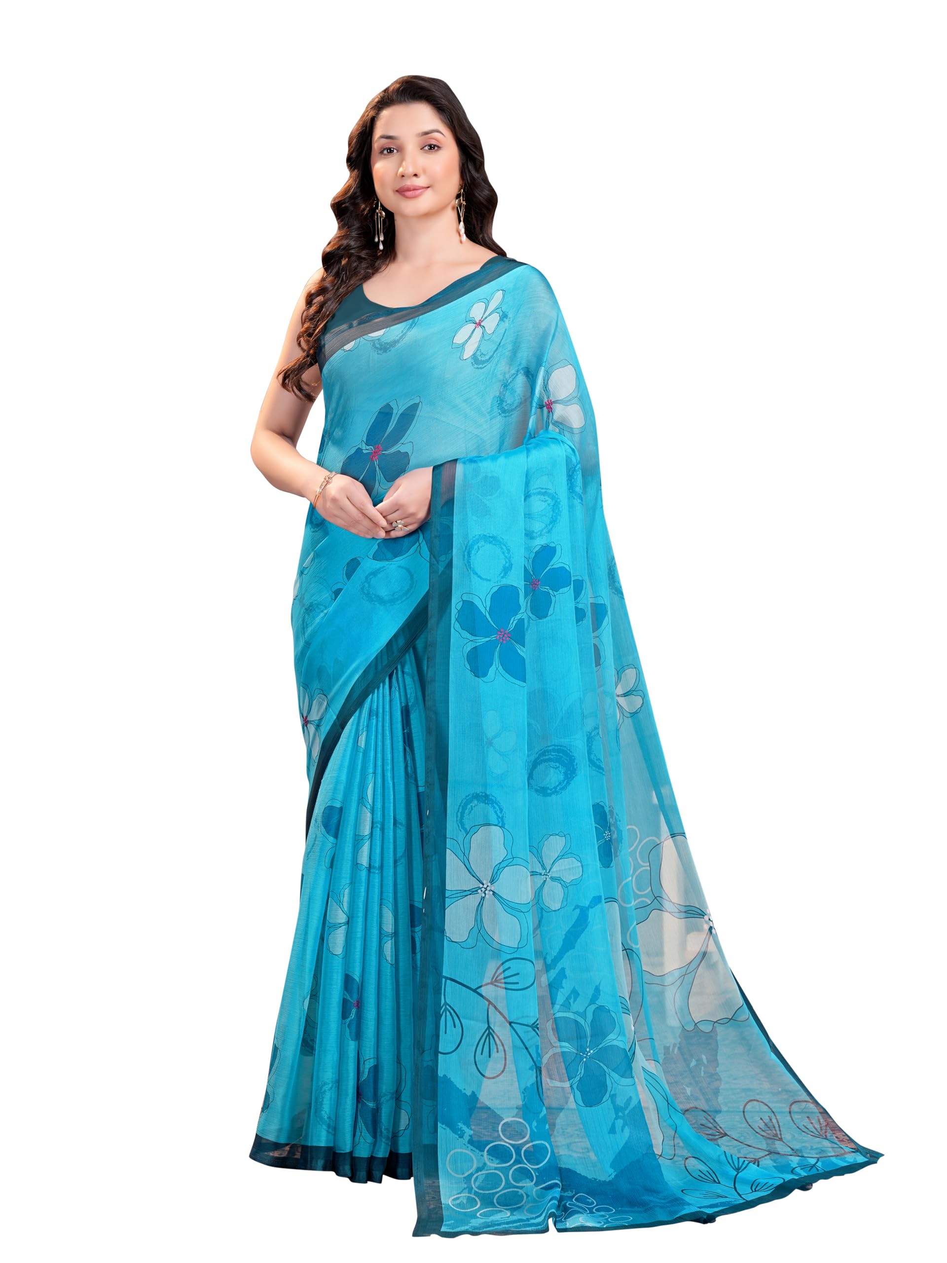 Garden Vareli Floral Print Georgette Saree-picture-43