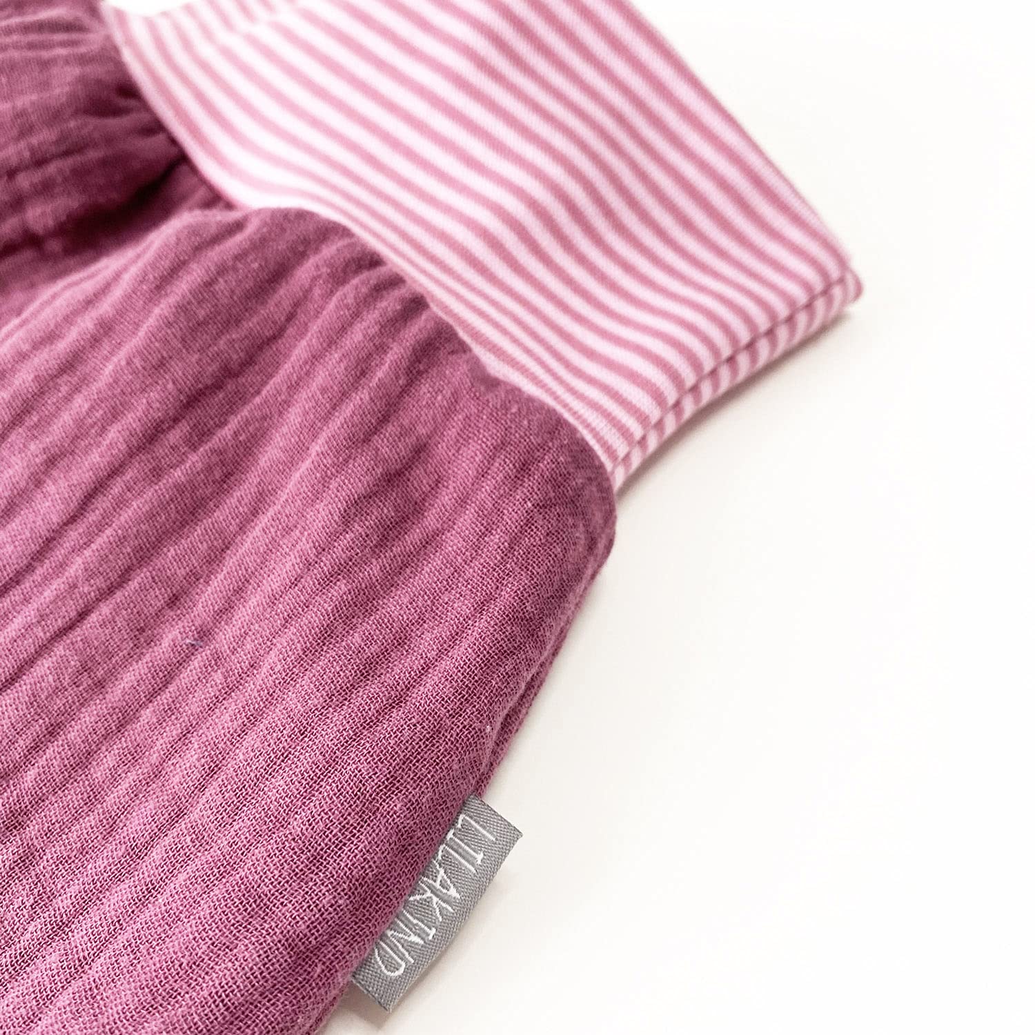 Lilakind“ Baby Musselin Strampelsack | Kleinkind Musselin Schlafsack | Made in Germany - Beere Rosa Grau Grün Petrol Waldgrün Weiß Ungefüttert Gefüttert Gr. 0-36 Monate