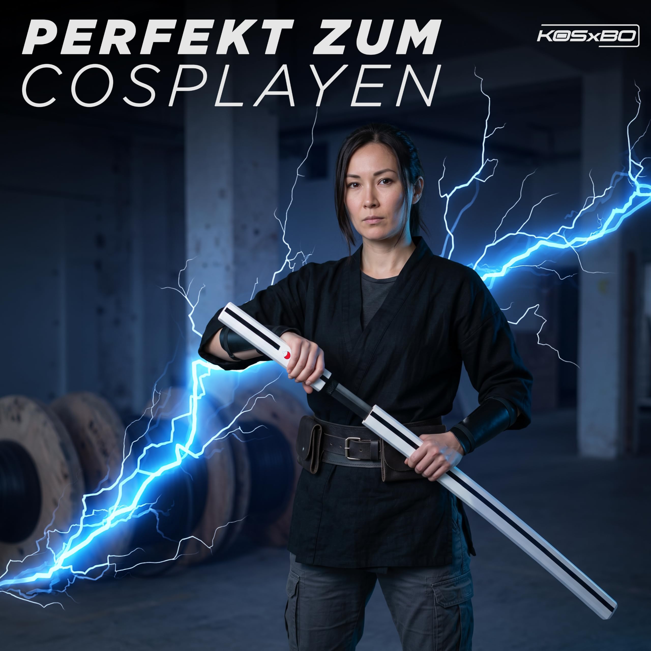 Anime Schwert - Sasuke Uchiha Naruto Anime Katana aus Metall und Holz - Cosplay schwarz weiß rot