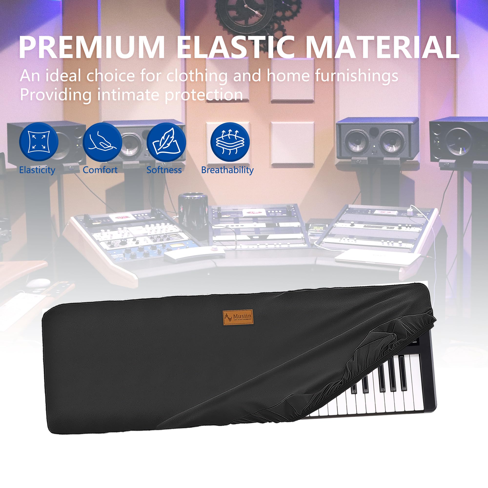 Musiin Pro Shield: Ultimate Stretch-fit Chinlon Keyboard Cover - Water & Dust Resistant protection, Compatible with Roland FANTOM-06 synthesizer cover