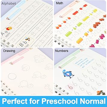 Magic Practice Copybook for kids, 4 Pack Calligraphy Set for Beginners