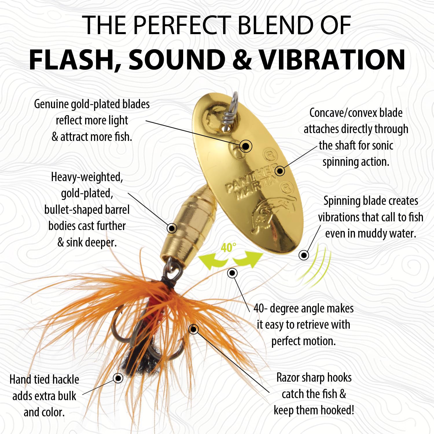 Panther Martin PMF Deluxe Dressed Fly Barrel Body Spinner Fishing Lure Catches Trout, Walleye, Perch, Crappie, Pickerel, Bream, Dolly Varden & More