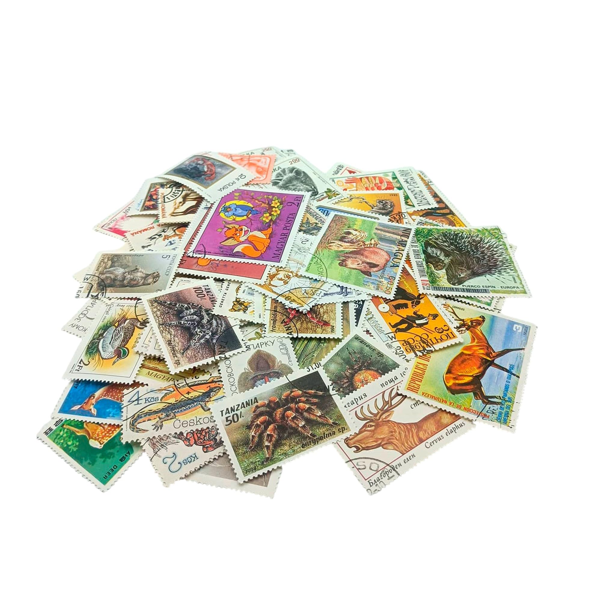 IMPACTO COLECCIONABLES – Colección de 1000 Sellos del Mundo con álbum Incluido (14 x 18 x 1 cm) | Eleve su colección filatélica con Sellos auténticos matasellados en un álbum Compacto y