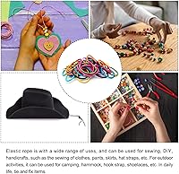 Vista 5 de PATIKIL Cuerda elástica elástica de 109 yardas (328.1 ft), cuerda elástica pesada de 0.059 in, albaricoque para manualidades, correas de gancho