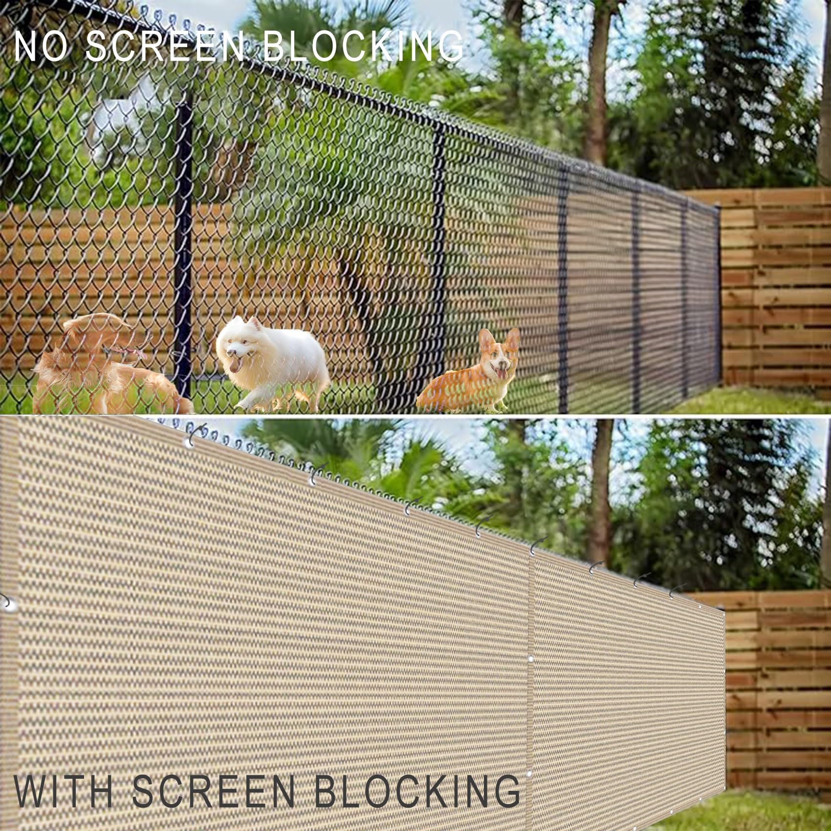 Tenda Paravento Per Balcone AEREY | 60x500 Cm | Protezione Privacy, Sole E Vento | Color Crema | Con Fascette E Cordino