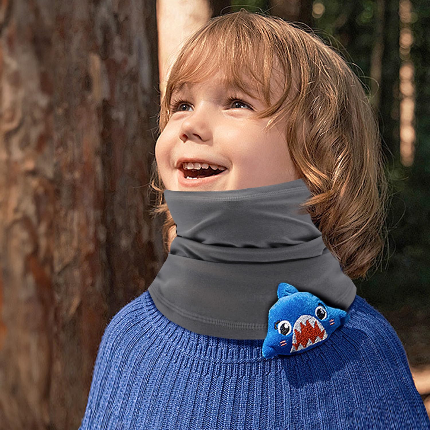 EUPSIIU 2 Piezas Niños Niñas Bufanda Pañuelo Cuello Braga de Cuello, Cubrecuello, Deporte Calentador de Cuello Mascarilla, Cubrecara Invierno, para Running, Montar a Caballo Talla única (Gris)