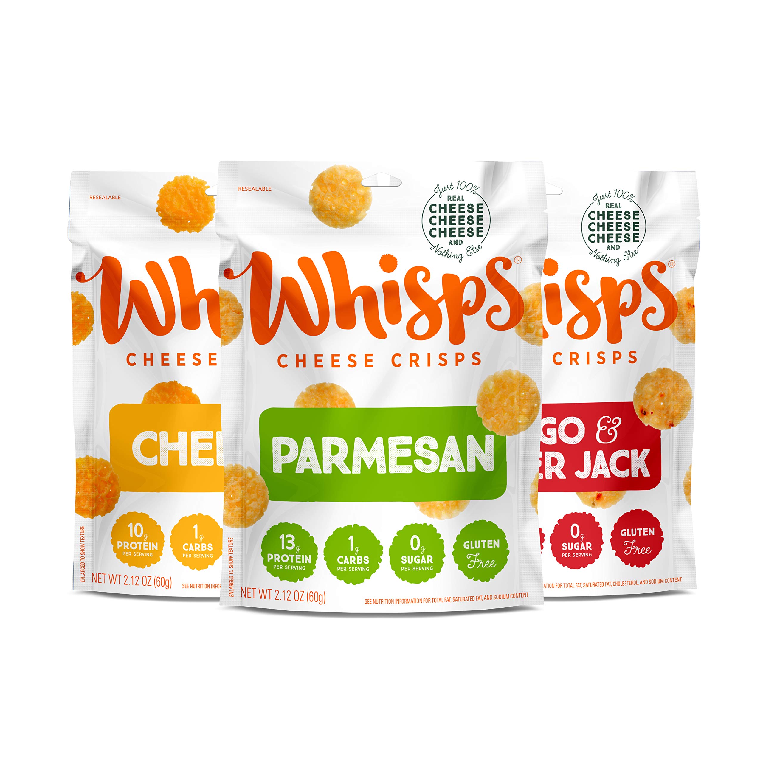 Whisps Cheese Crisps Parmesan, Asiago, and Cheddar Cheese Snacks