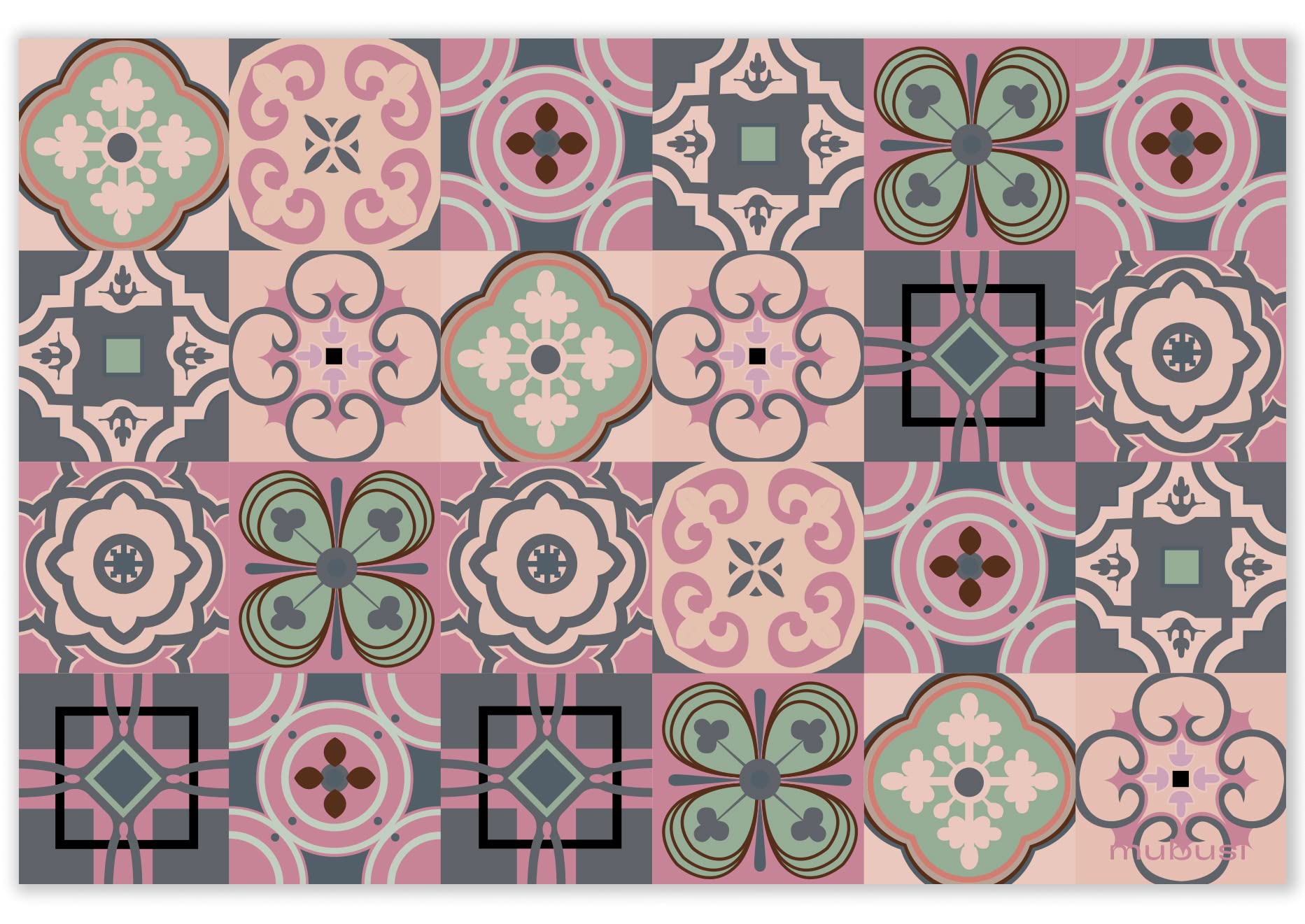 mubusi Alfombra Vinílica Cocina Salón - Varios Tamaños - (Candy Rosa 40x60 cm)