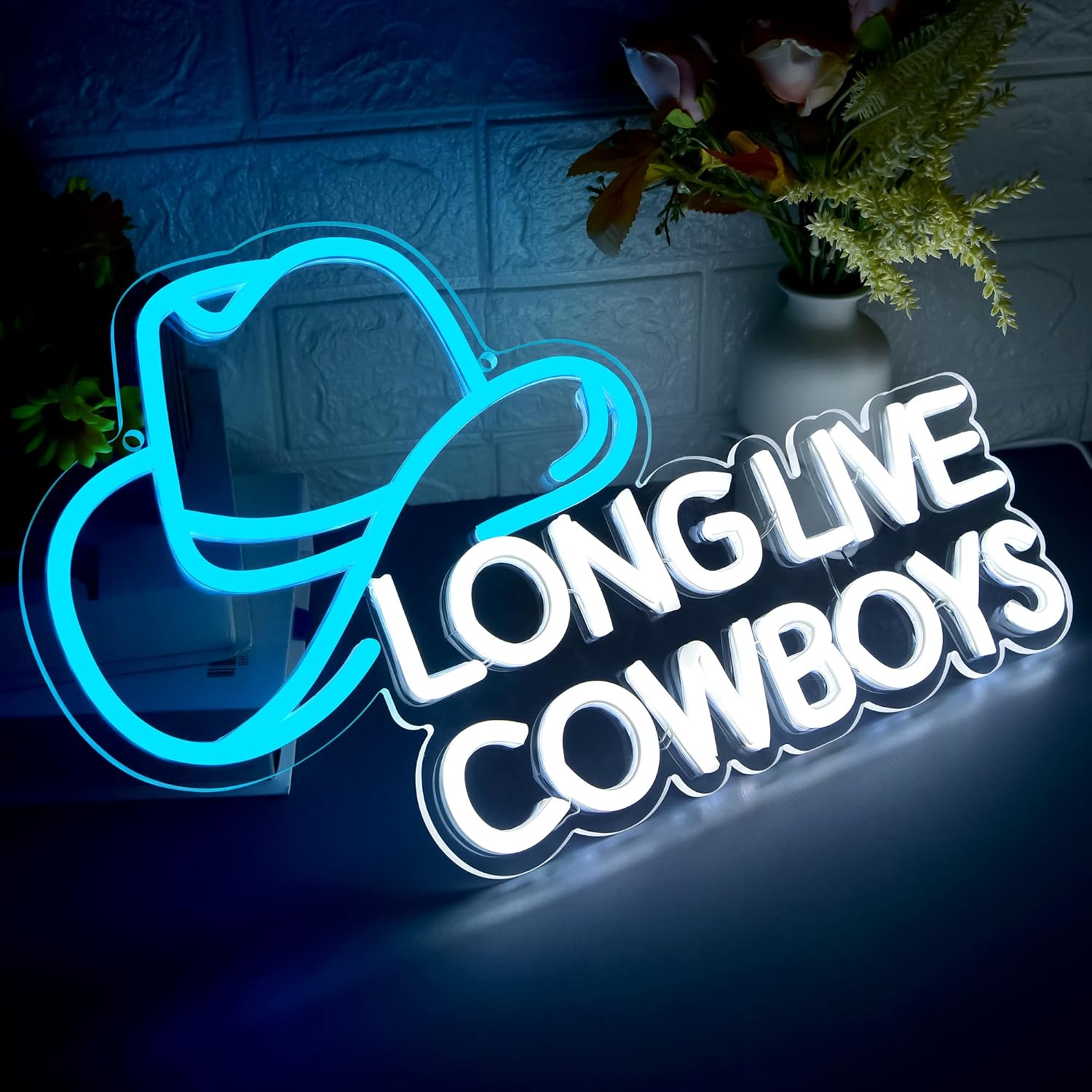Long Live Cowboys Neon Sign for Wall Decor Cowboys Hat Neon Light for Bedroom Western Cowboy Hat LED Light Up Sign for Bar Party Restaurant Man Cave Birthday Gifts Art Size16.1 * 9.8In(JTLD029)