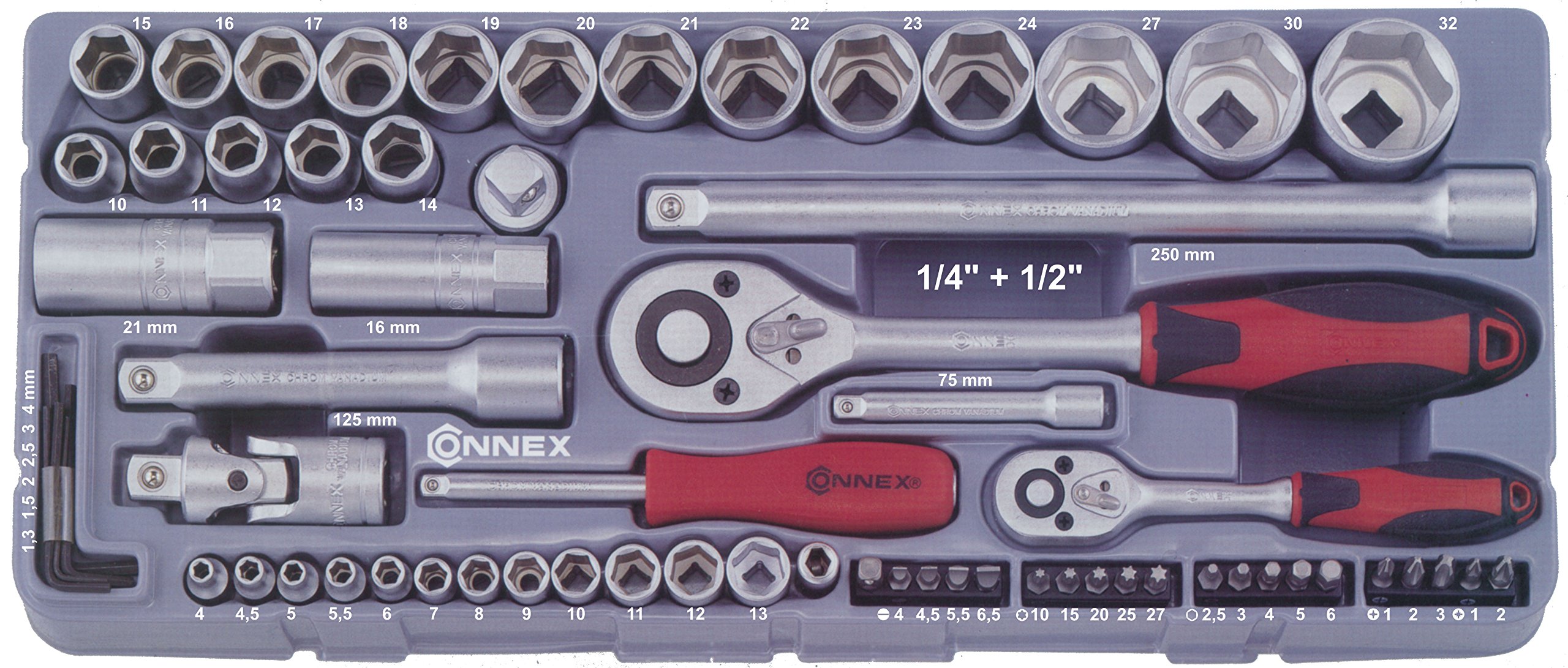 Dopsleutelset 1/2 in 1/3 module 26 delig R22150009 - GedoreRed