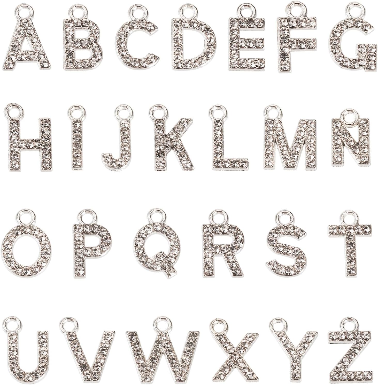 KISSITTY Alloy Rhinestone Letter Charms Enamel Alphabet Pendants Capital Letter Pendants Necklace Charms for DIY Slide Wristbands Bracelets,Hair Clips,Jewelry Making - Image 9