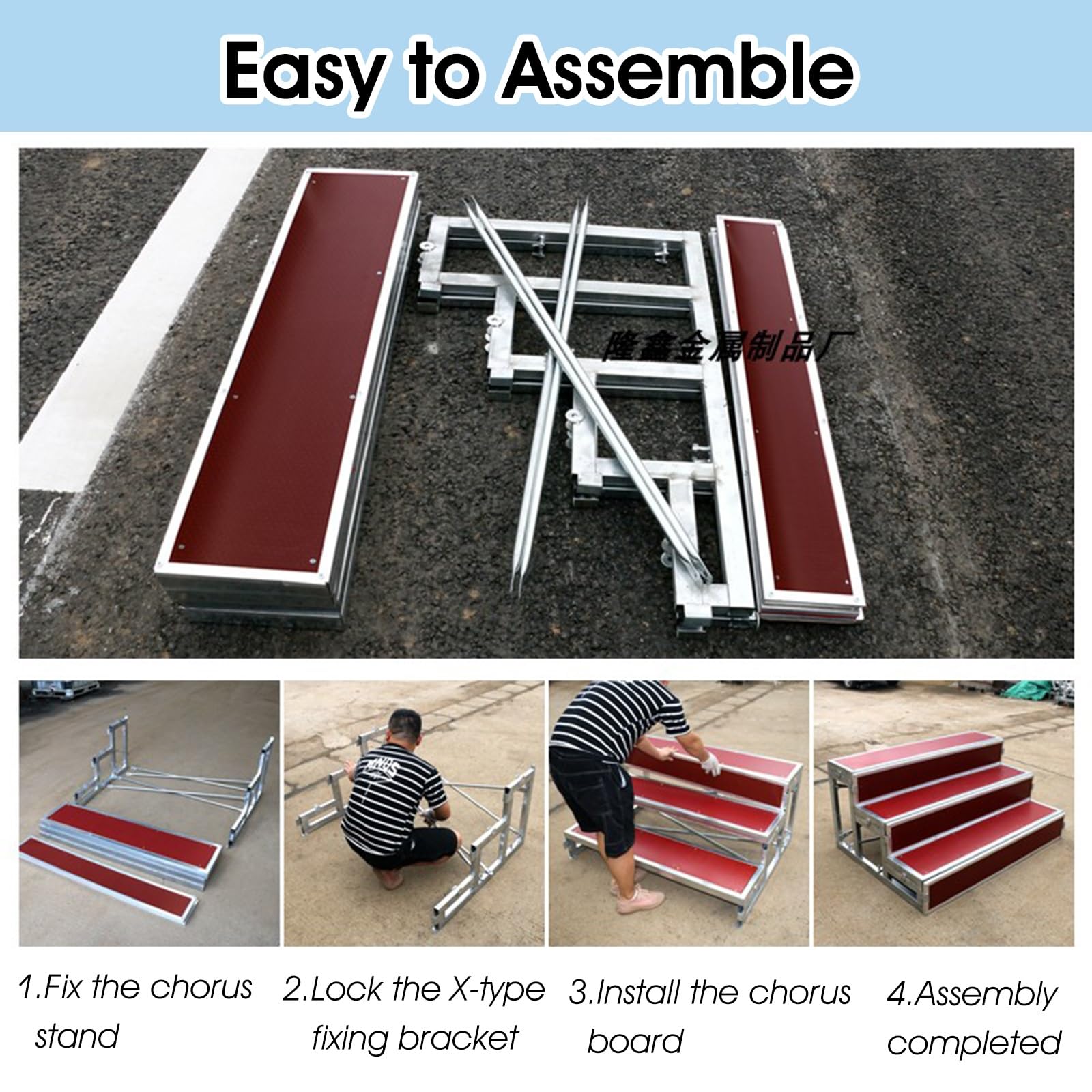 Scalini regolabili portatili per coro, scale prefabbricate per esterni, per garage, patio, veranda, capanno e casa mobile, design versatile e resistente ad altezza regolabile