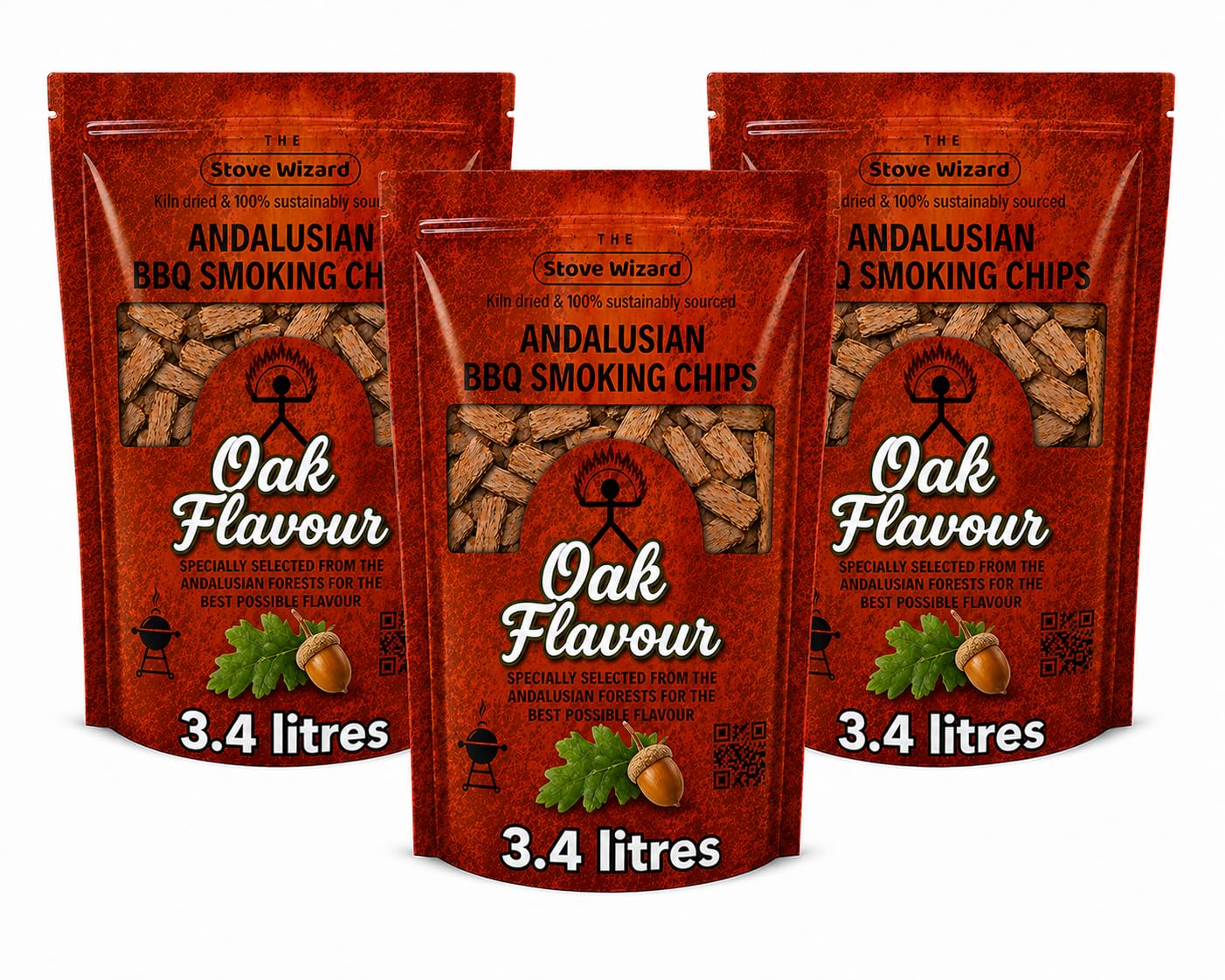 The Stove Wizard Oak Smoking Wood Chips 3.4 Litres