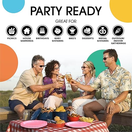 Miniatura 113 de Exquisite Platos de papel azul oscuro desechables de 7 pulgadas, color azul oscuro, platos desechables para fiestas, 100 unidades, platos de papel