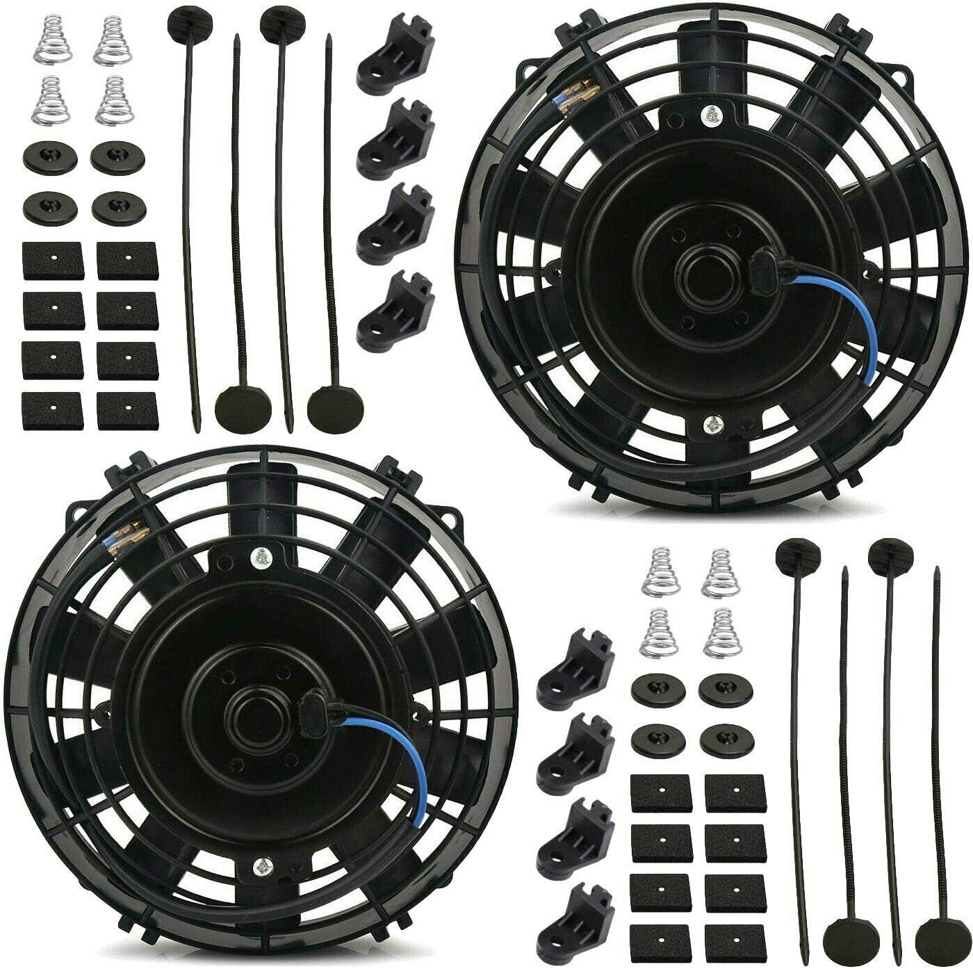 Dual 6 Inch Electric Fans Upgraded 90 Watt 12 Volt Motor Automotive Car Truck Engine Transmission Oil Cooler Highest CFM