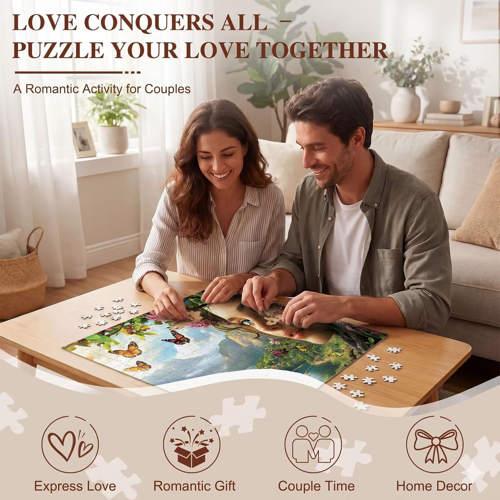 donna Farfalla Puzzle 4000 Pezzi per Adulti, Puzzle in Legno - Collezione Classica con Poster Incluso -Sfida di Concentrazione e Passatempo Antistress, Gioco Educativo per Famiglia, 141 x 87 cm f0-817