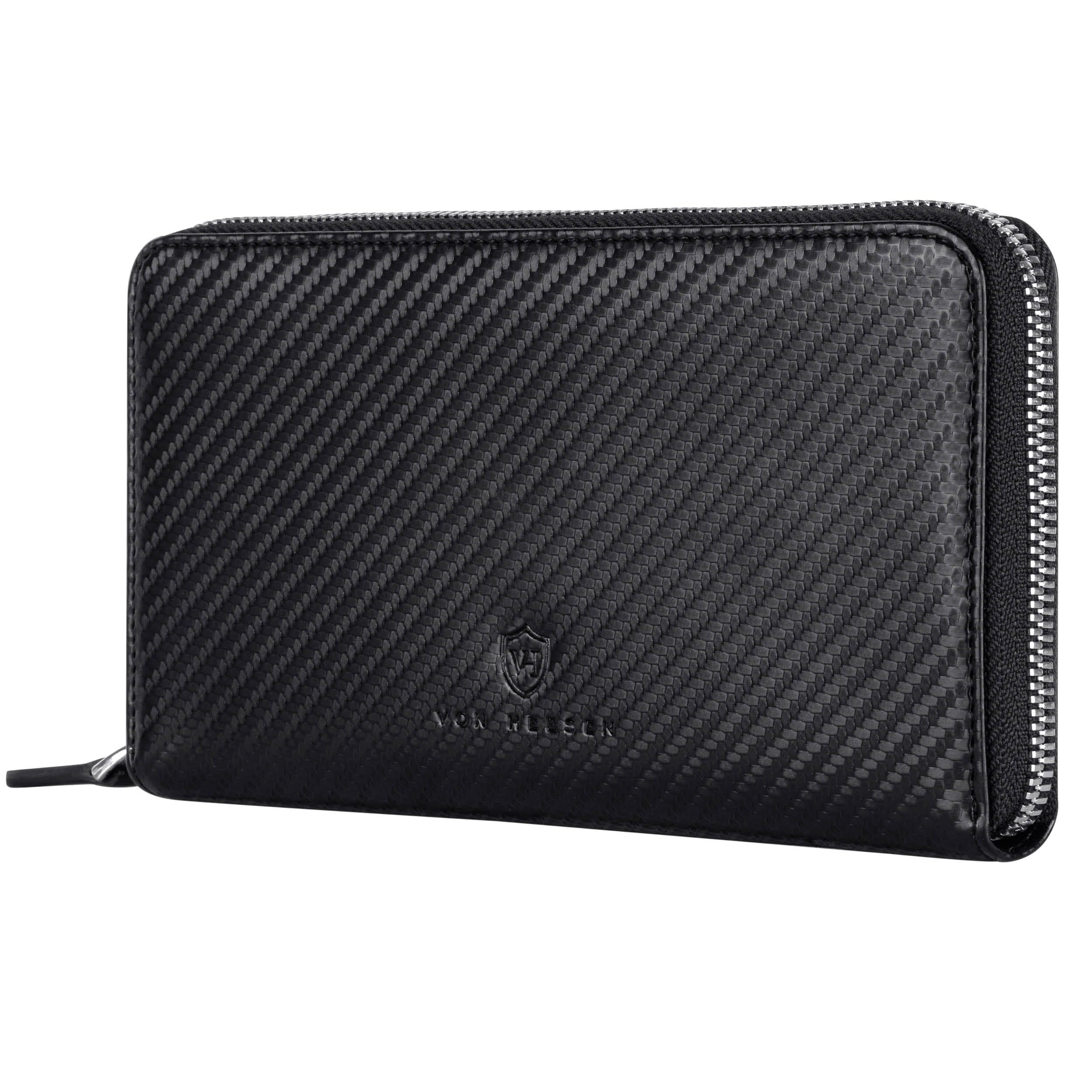 VON HEESEN Leder Geldbörse mit RFID-Schutz - Portemonnaie für Damen & Herren aus echtem Leder - Wallet mit Münzfach - Geldbeutel für Frauen und Männer