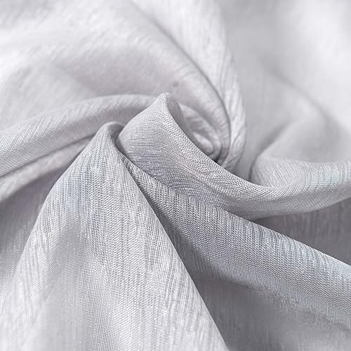 Miniatura 6 de KOUFALL - Cortinas translúcidas de imitación lino con ojales (2 paneles)