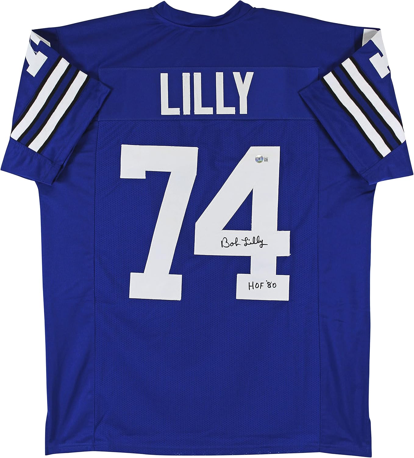 Bob Lilly "HOF 80" Authentic Signed Blue Pro Style Jersey BAS Witnessed