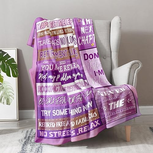 Miniatura 6 de Aimego Manta de jubilación, regalos para mujeres y hombres, compañeros de trabajo, despedida, las mejores ideas para jubilados, regalo para mamá,