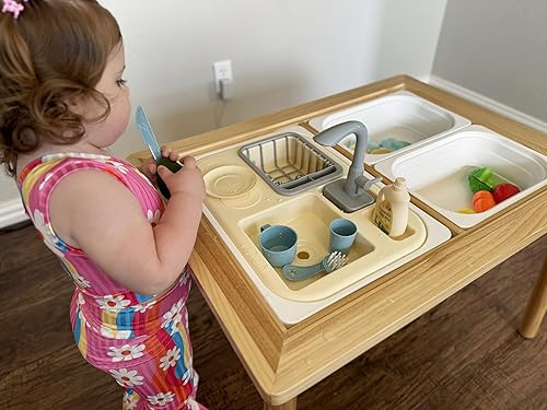 Miniatura 6 de Beright Juguetes para fregadero de cocina, juguetes de fregadero para niños pequeños con grifo mejorado, juguetes de simulación con agua corriente,