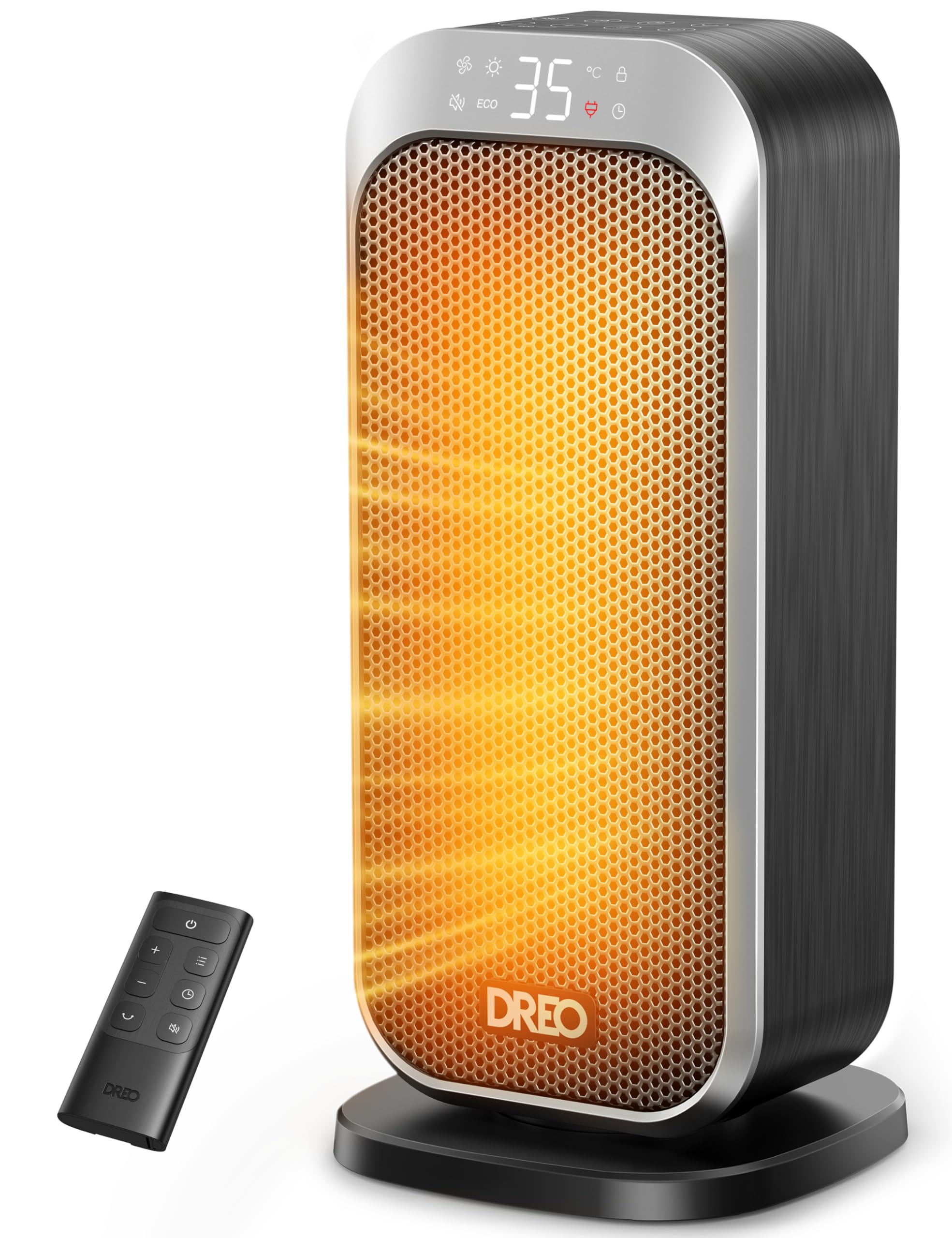 Dreo Space Heaters for Indoor Use, Portable Heater with 70° Oscillation, 1500W PTC Electric Heater with Thermostat, Fast Safety Heat, Remote, 1-12h Timer, Heater for Office Home