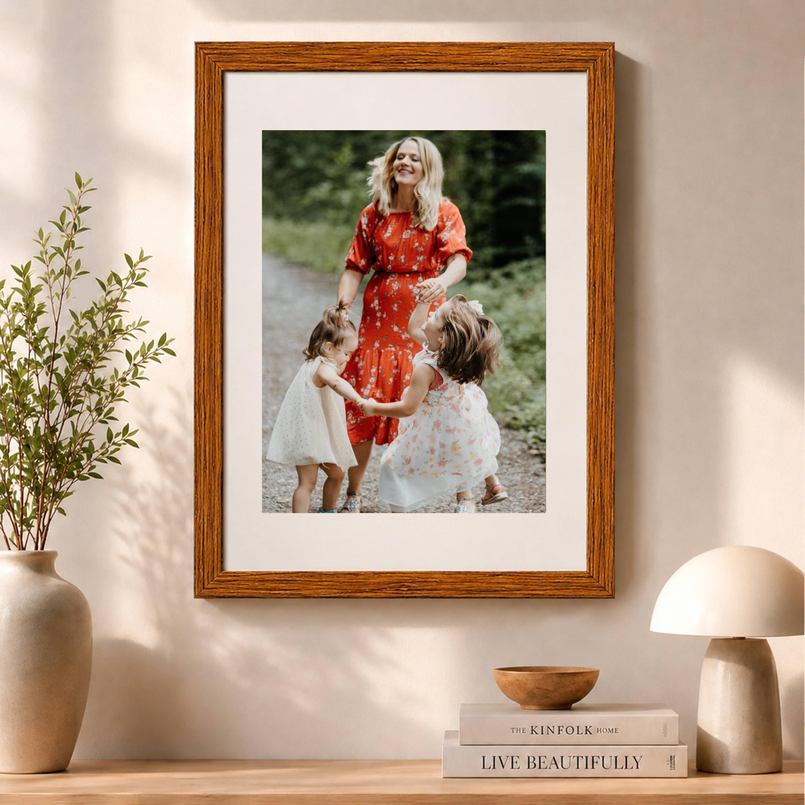 Art Street Synthetic Document Large Size Wall Photo Frame, Big Frames For Wall Artwork, Certificates, Picture & Photographs Home Decor(12x16 Inch, Matted To: 8x10 Inch, Brown)