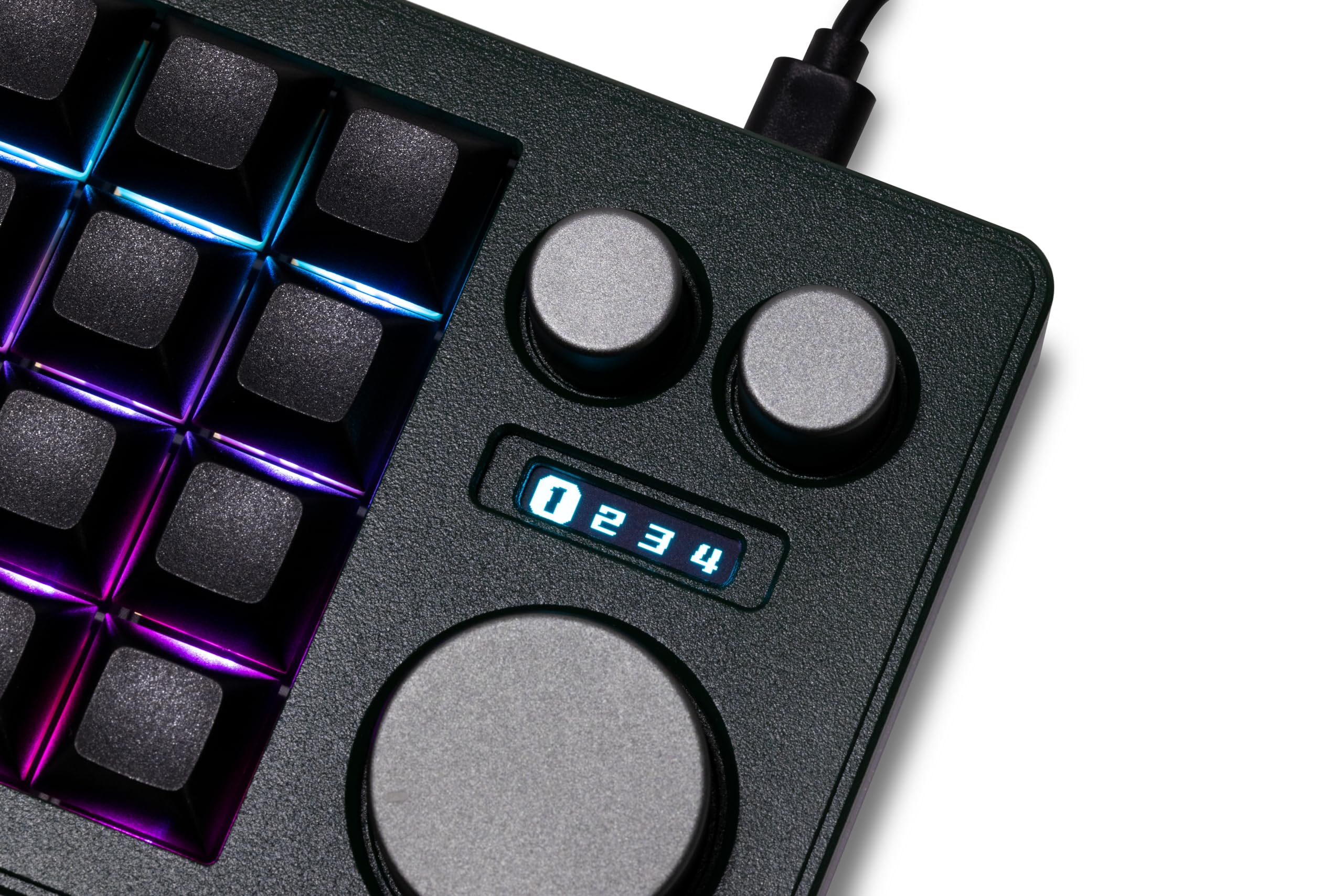 DOIO KB16 Aluminium-Makro-Pad Megalodon Triple Knob, VIA-kompatibel, Mini-Tastatur für Designer (Dunkelgrün)