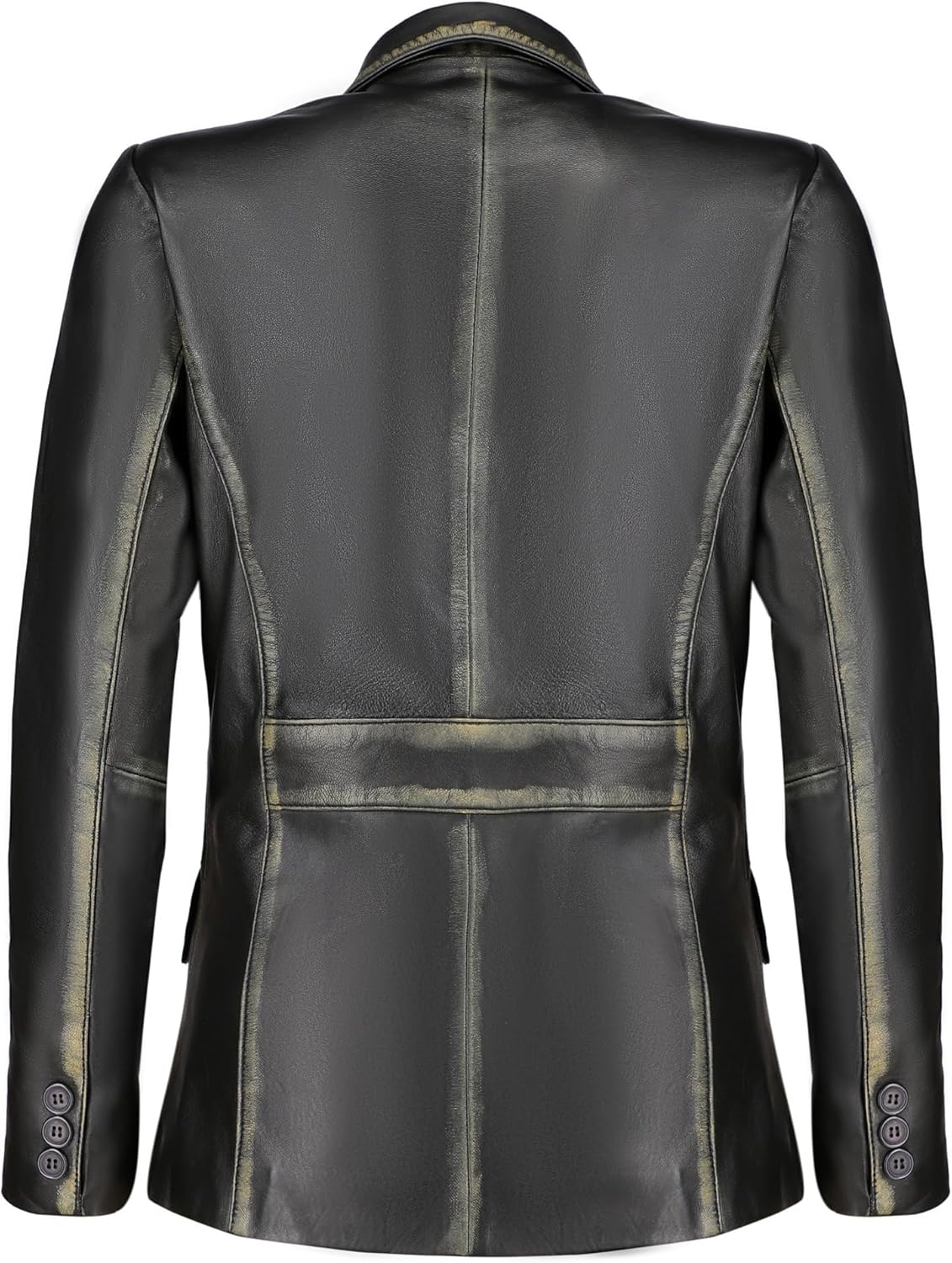 Jild Classic 2-Button Lambskin Leather Blazer Women - Casual Coat Long Sleeves Suit Style Leather Jacket Women - Image 3