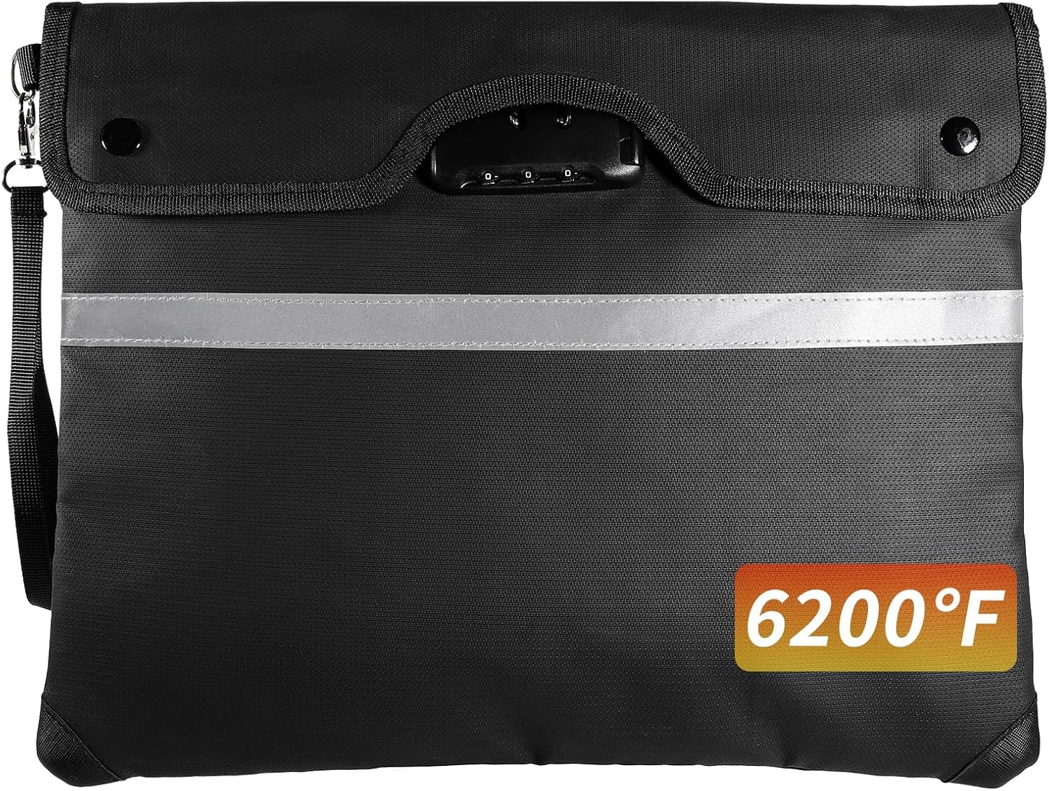 HOMELYLIFE Fireproof Document Bag 38 x 31cm, 6200°F Heatproof Money Bag with Combination Lock & Hidden Pocket