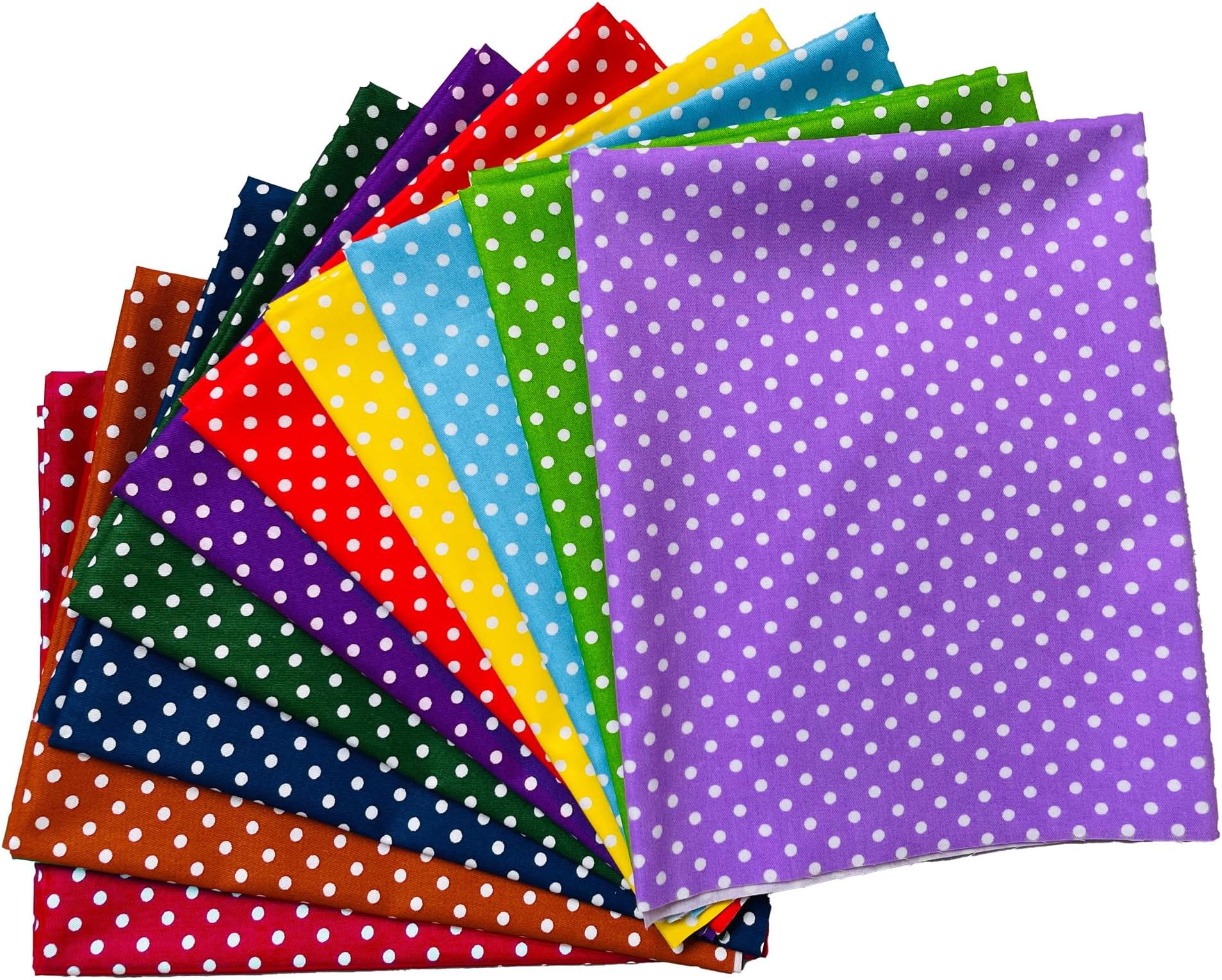Fat Quarters Cotton Fabric Bundles 18" x 22" Quilting Fabric for Sewing,10 PCS Dots