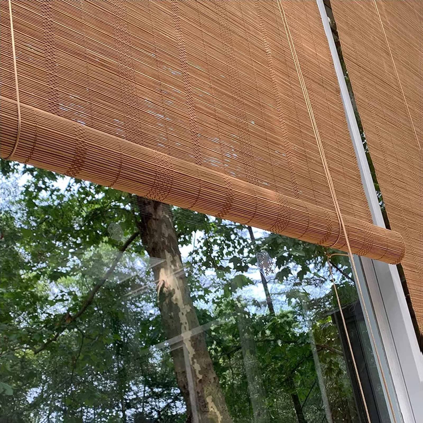 Store banbou rétro enrouleur filtrant pour fenêtre 70x100 cm