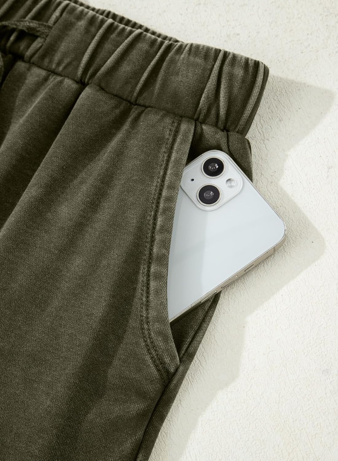 SHEWIN Women Washed‑Out Effect Fabric Pants Stretchy Wide Leg Trousers 2026 - Image 9