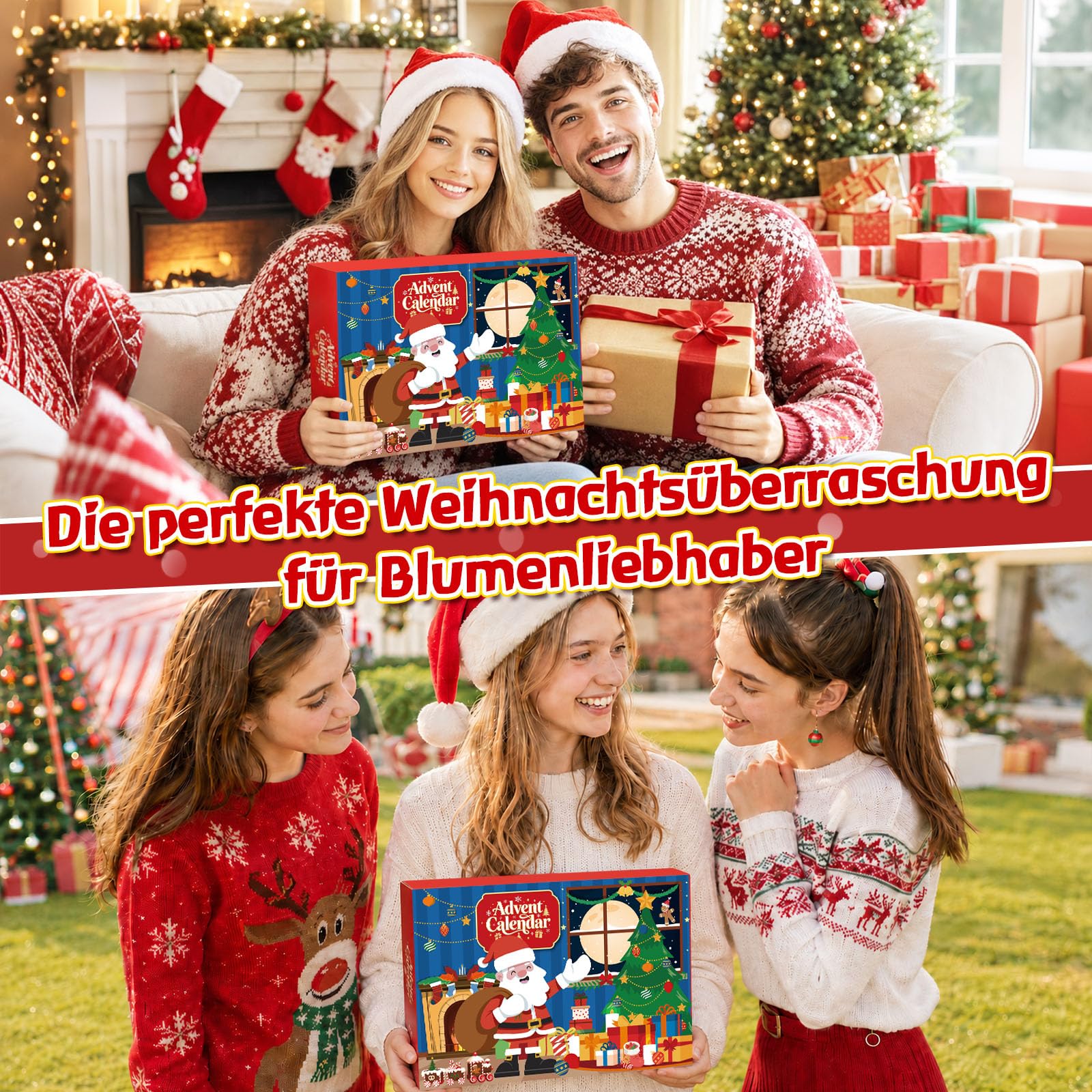 Calendario dell'Avvento 2026 con fiori, per ragazze, regalo per conto alla rovescia di 24 giorni | 24 mazzi di fiori unici, mattoncini ABS da 4,9 mm, compatibili con marche comuni, per adolescenti e donne, dai 8 anni in su