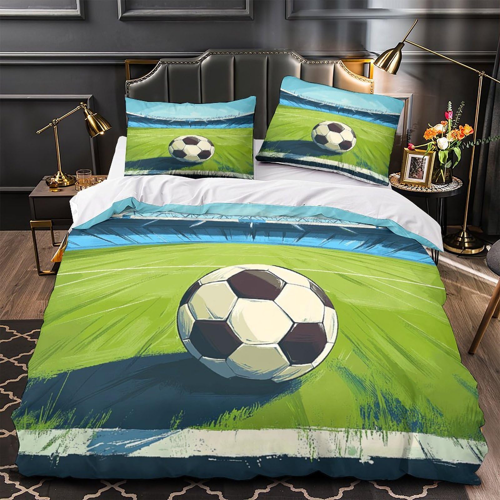 Housse de couette football 3D pour transformer la chambre des enfants passionnés de sport