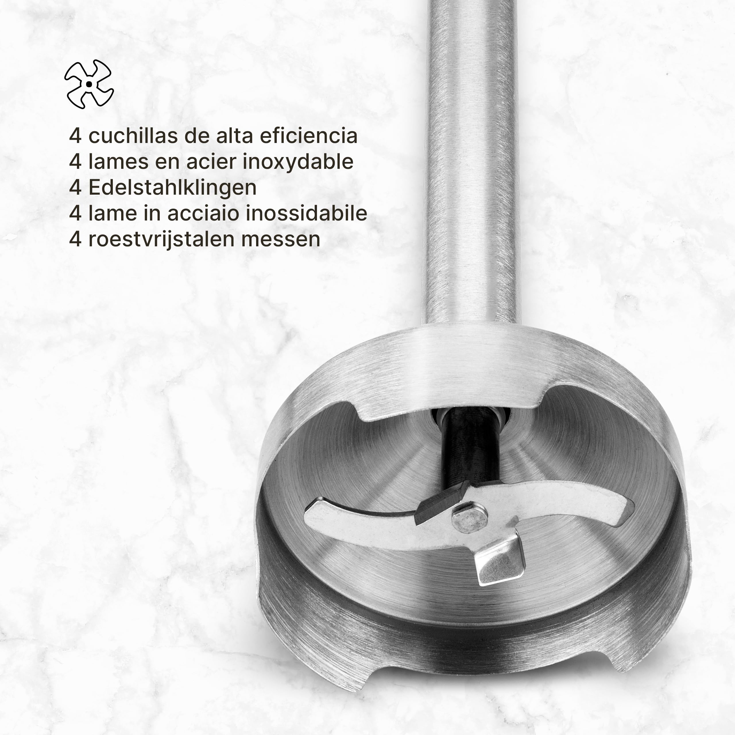 Ufesa Solar Max Frullatore a Mano, Potenza 1200W, 12 Velocità + TURBO, 4 Lame in Acciaio Inox, Design Ergonomico e Anti-Spruzzi, Accessori Inclusi, Senza BPA