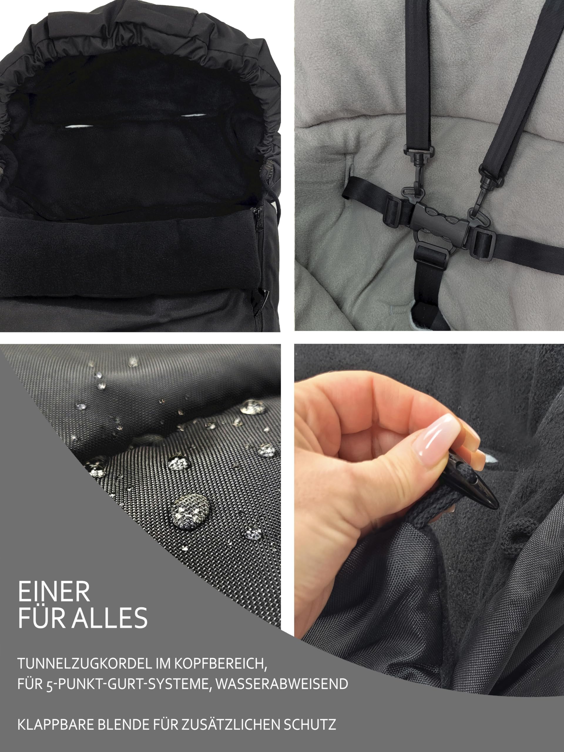 Offerta combinata [slitta in legno + sacco nanna invernale universale, 90 cm), slittino con schienale e corda di traino, adatto per ovetto, passeggino, passeggino con pile termico (arancione)