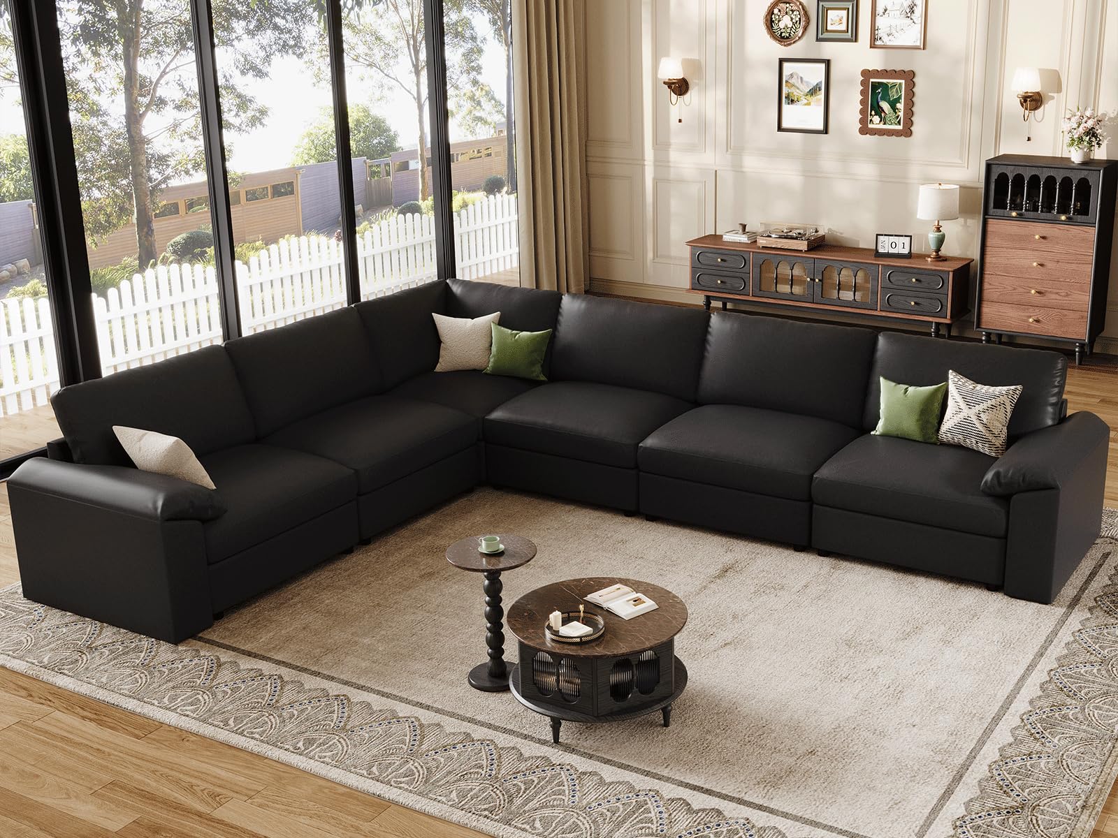 EASE MOOSE Modular Sectional Sofa Faux Leather