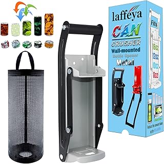 laffeya Bottle Opener 16 oz Can Crusher, Aluminum Can Crushers- Eco-Friendly, Bottle Opener Wall Mounted, Heavy Duty Large Metal Wall Mounted Soda Beer Smasher Recycling Tool… (16 oz, Gray)