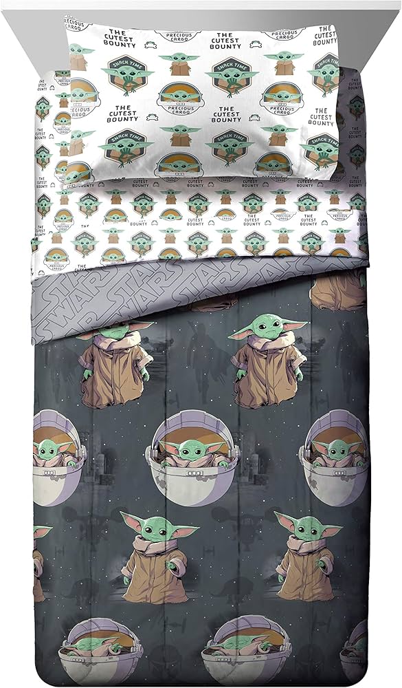 NEW Mandalorian Baby Yoda Comforter & Sheet Sets 6 Piece Full Kids