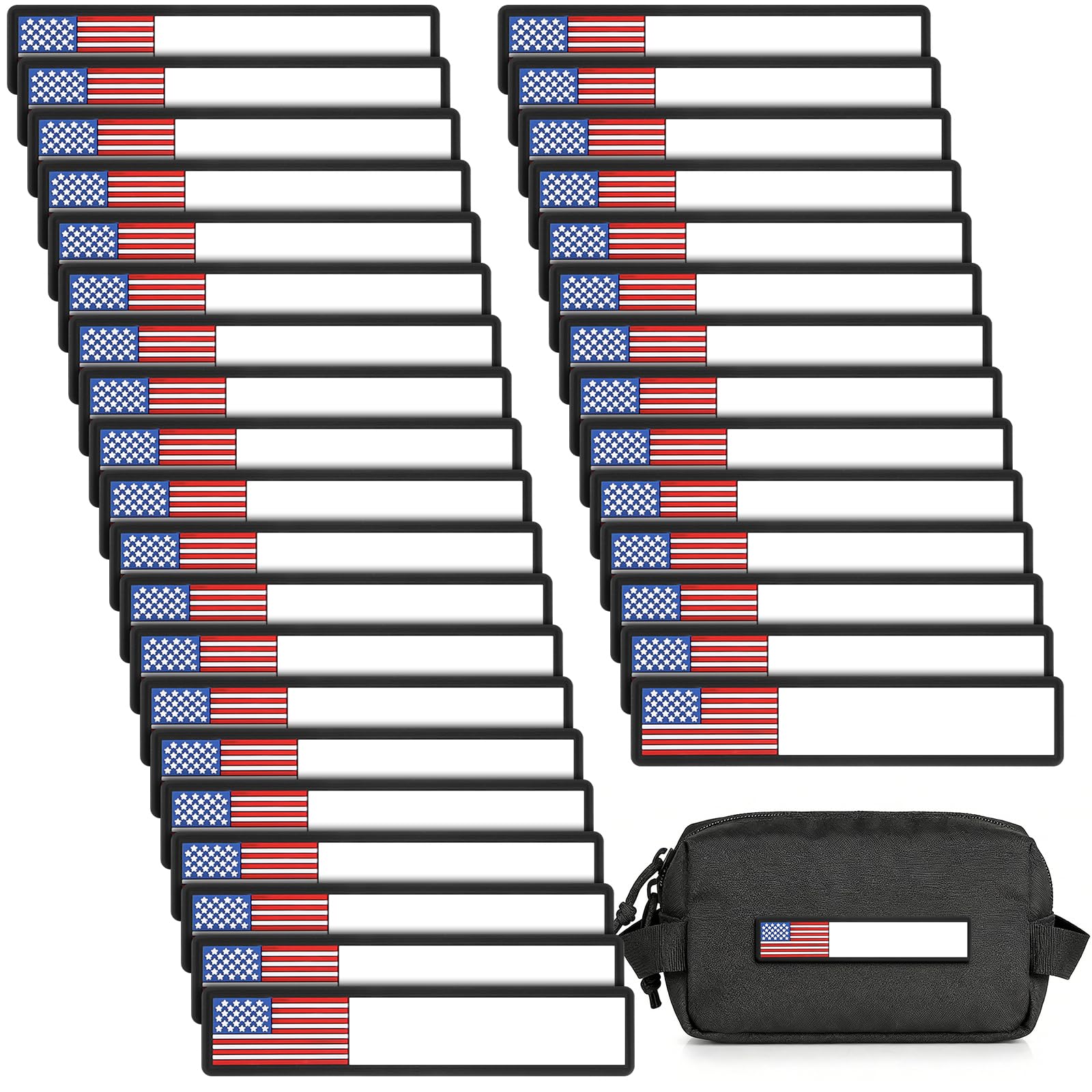Écussons tactiques en PVC lot de 30 étiquettes de nom inscriptibles 12,7 cm pour sacs et gilets