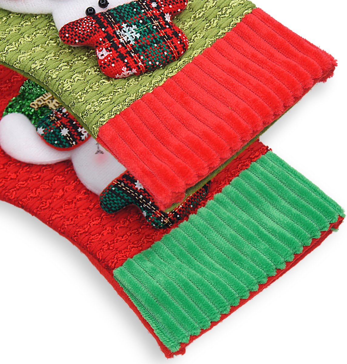 LimBridge Christmas Mini Stockings, 8 Pack 8 inches Small 3D Kids Glitter Set, Felt Xmas Tree Santa Claus Snowman Reindeer Gift Card Silverware Holders, Mini Personalized Holiday Treat Bags