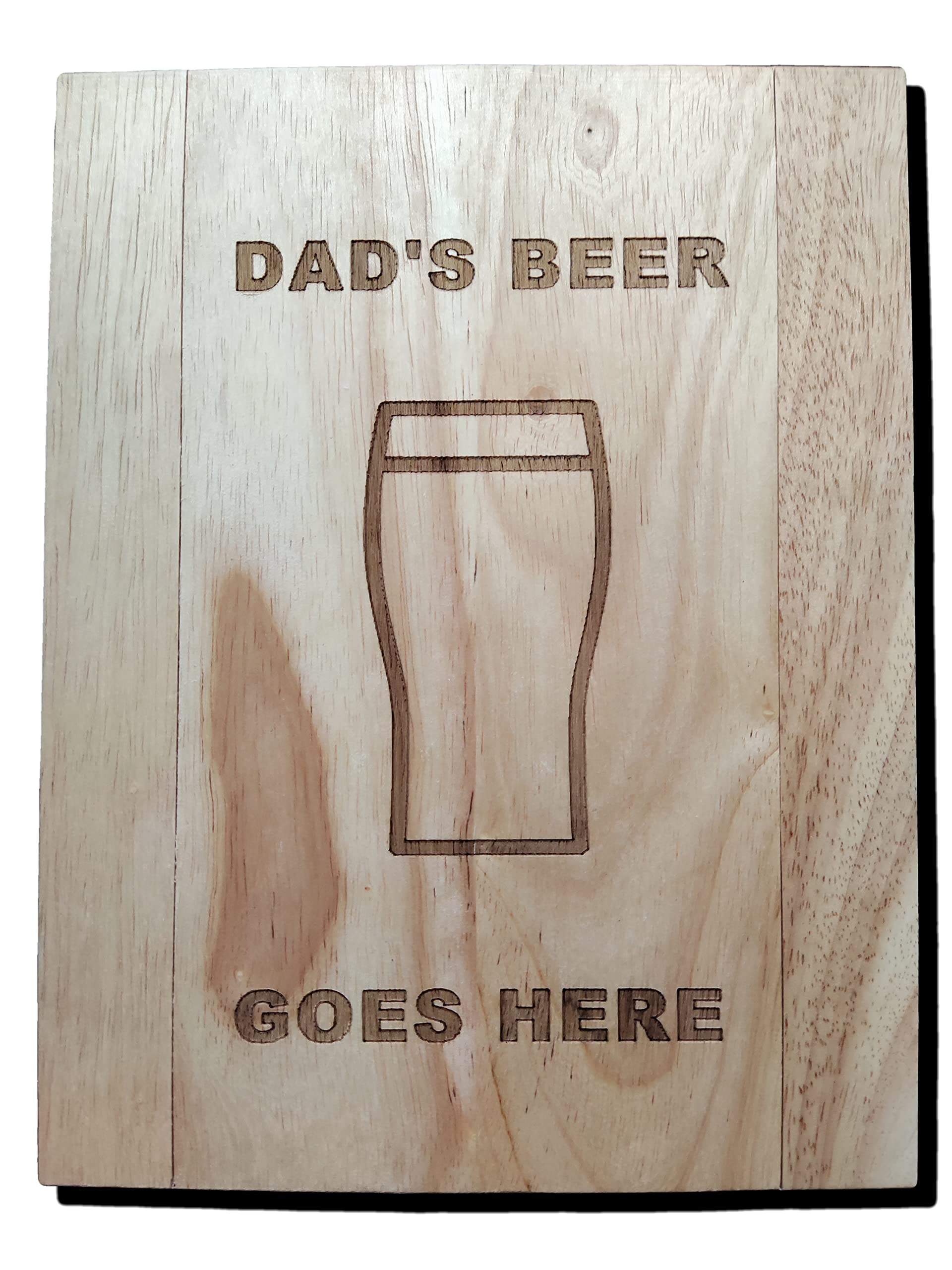Fastcraft Wood Dad's Beer Goes Here Flexible Sofa Arm Rest Tray Coaster Xmas Present