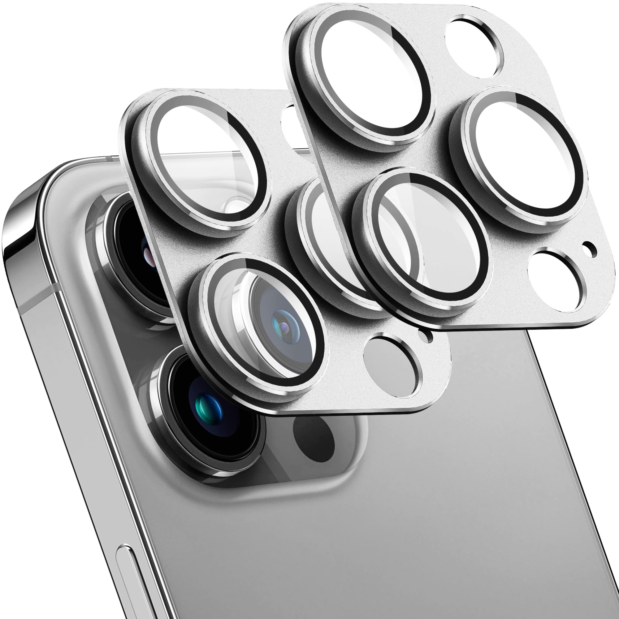 SHANG PIN JIA 2 Pack Camera Lens Protector for iPhone 13 Pro/13 Pro Max,[Not Easy to Breakn ] AR Tempered Glass Strong Adsorption Metal Camera Cover