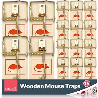 16pk Wooden Mouse Traps for Indoors by Pest Police | Durable Reusable Snap Traps | Mice Trap for Indoors | Mouse Trap | Mice Traps for Rodent Control | Mouse-Trap | Mousetraps for Home and Office