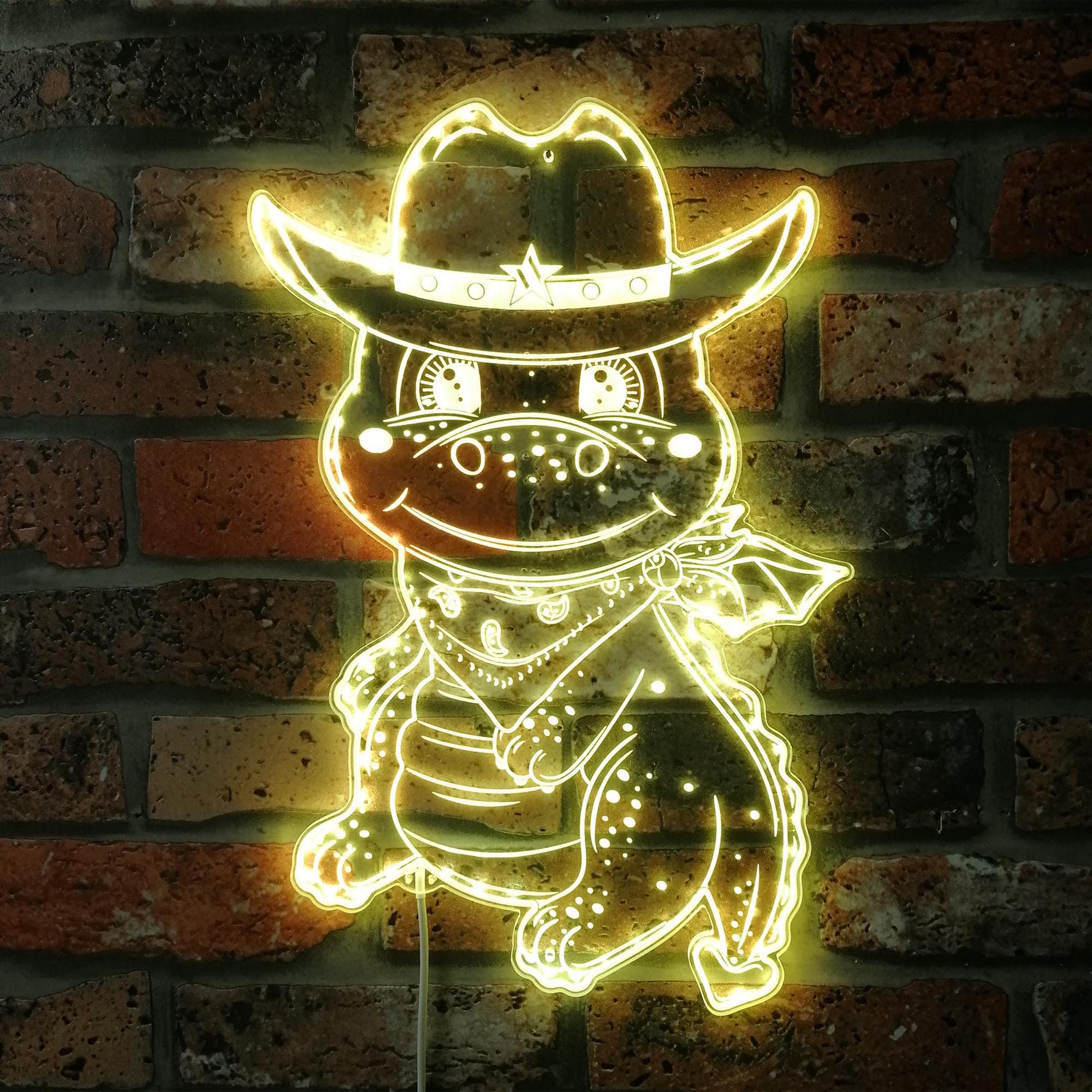 ADVPRO Cowboy Dragon Hat Kid Room RGB Dynamic Glam LED Sign - Cut-to-Edge Shape - Smart 3D Wall Decoration - Multicolor Dynamic Signage st06s86-fnd-i0301-c