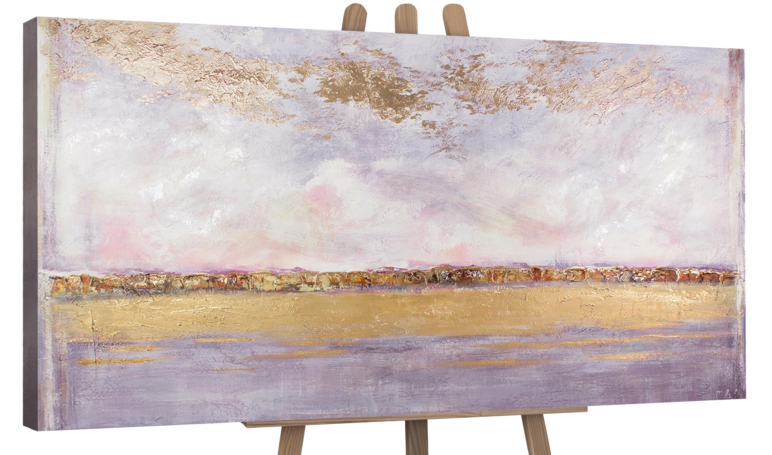YS-Art home canvas wall art “Shine of the sun”| Painting | Painting for wall | Abstract canvas wall art | Acrylic painting handmade 40x20 inch