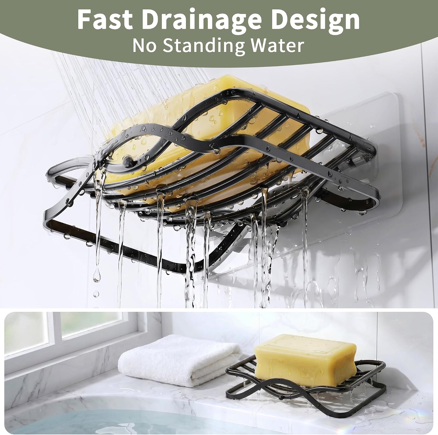 KEGII Self Draining Bar Soap Dish Holder for Shower