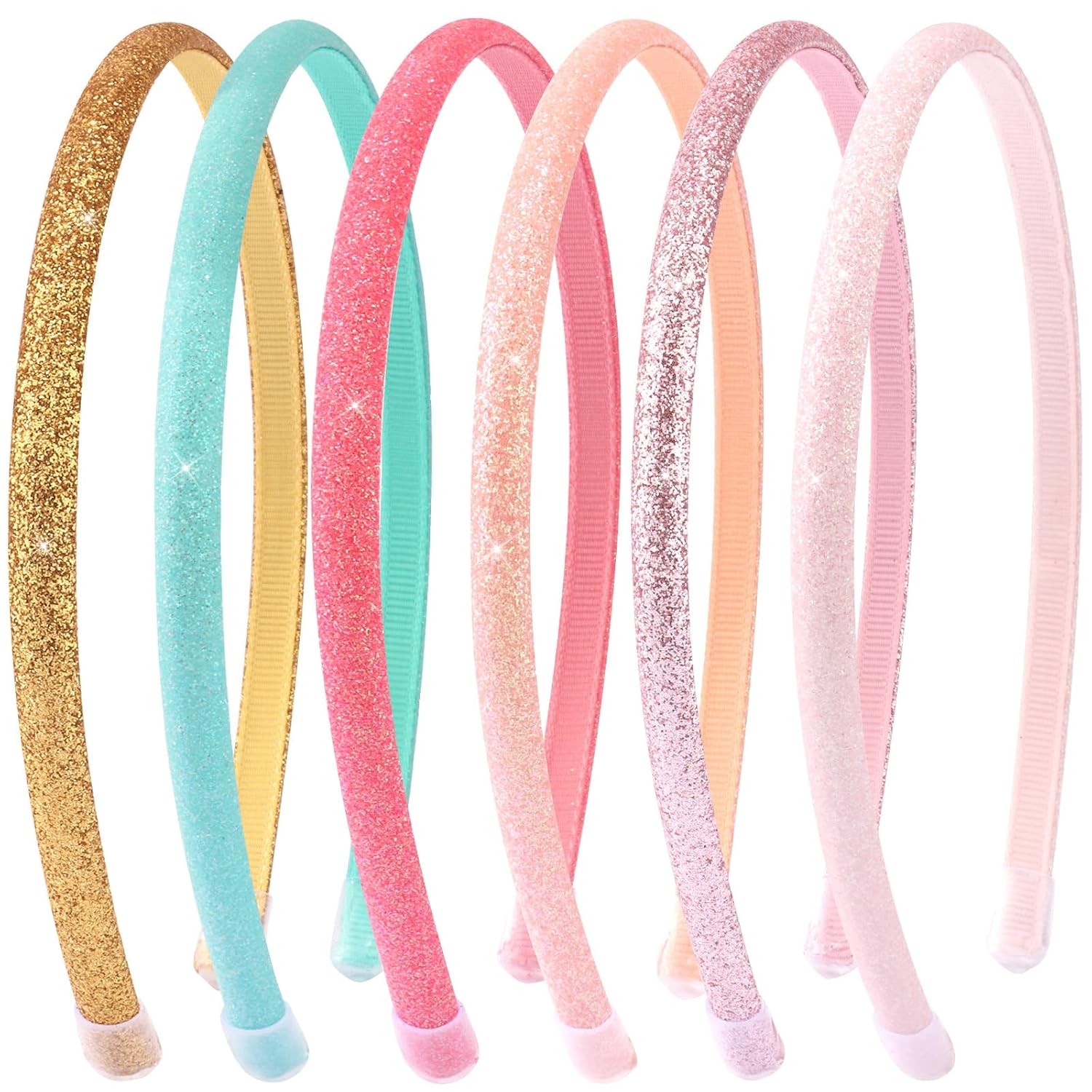 TODDER Thin Glitter Headbands for Girls Kids Sparkle Toddler headbands
