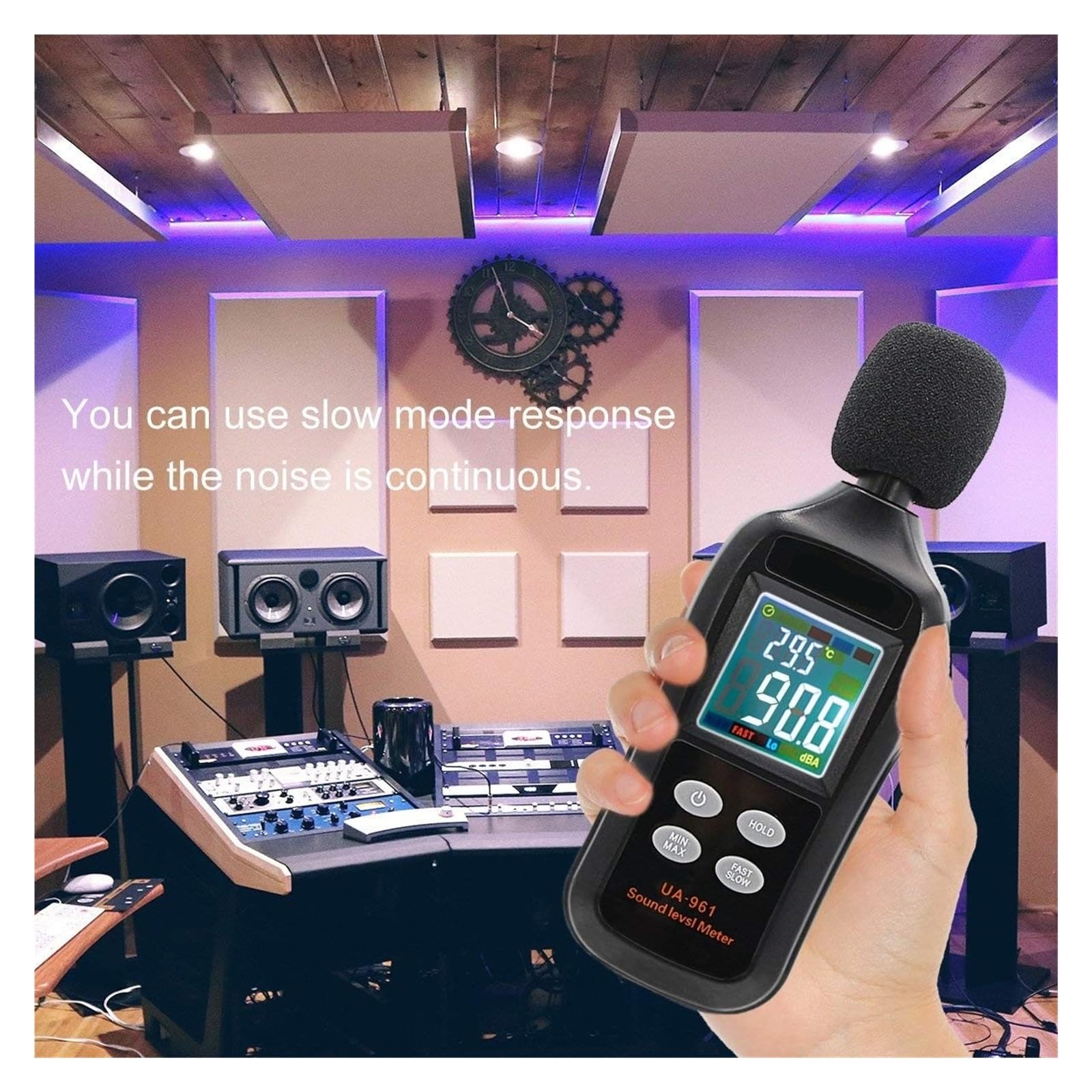 Misuratore di Decibel con Display Digitale ad Alta precisione UA961, misuratore di Rumore, rilevatore di Rumore Portatile, misuratore di Livello sonoro